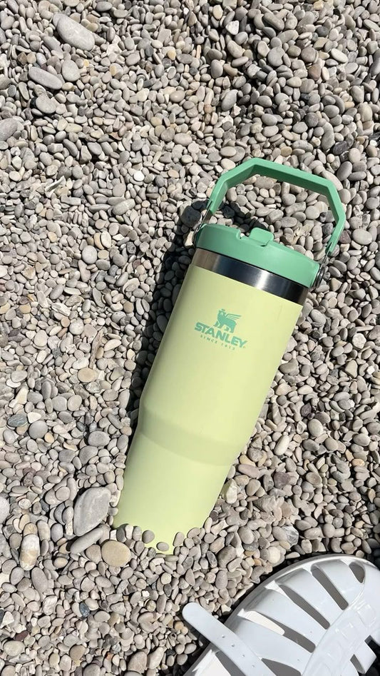 40oz Green Stainless Steel Insulated Tumbler with Straw