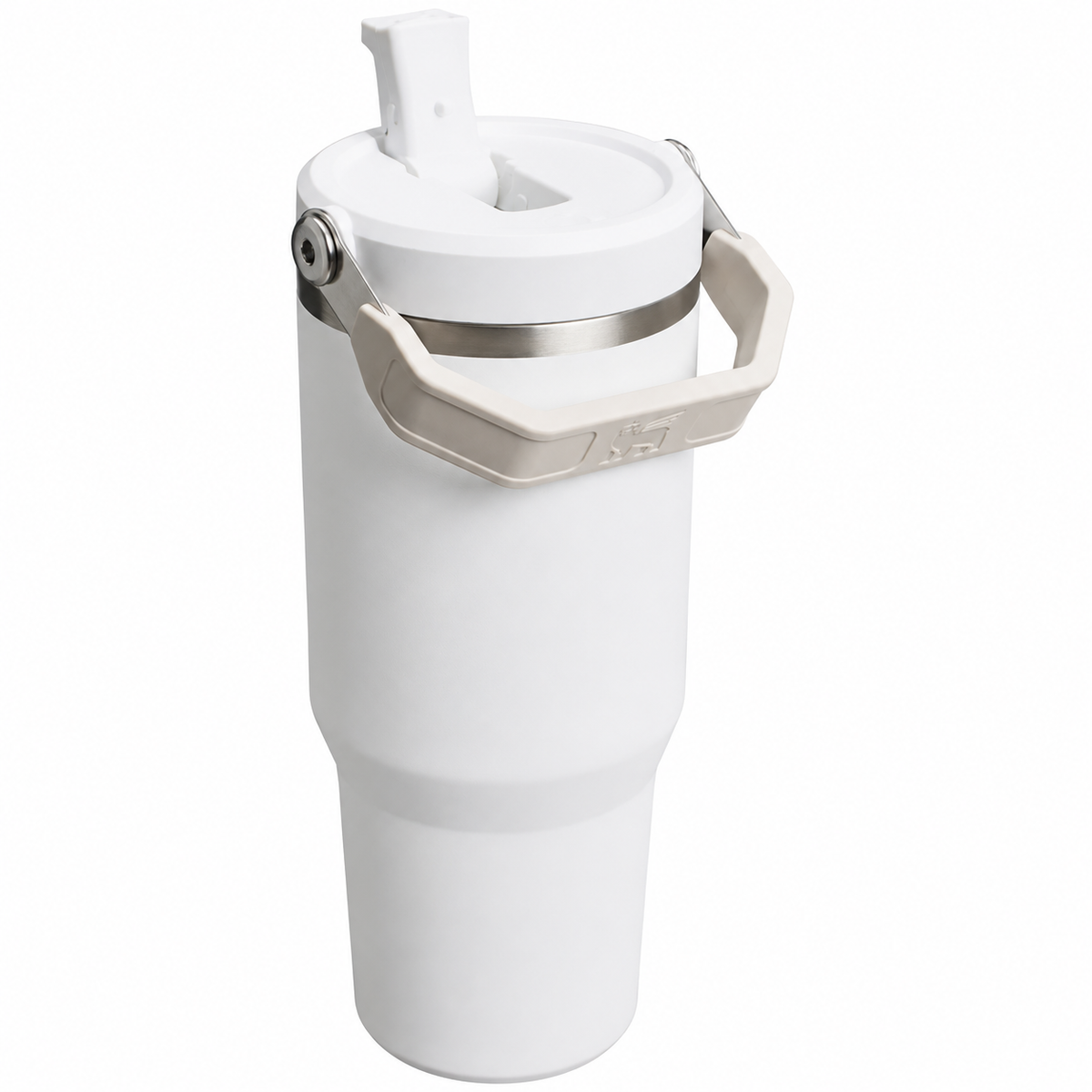 40oz White Stainless Steel Insulated Tumbler with Straw