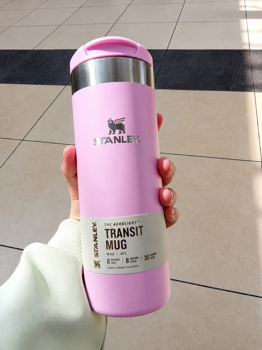 Premium 470ml Stainless Steel Insulated Travel Mug – Pink