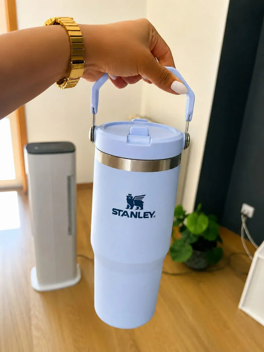 40oz Blue Stainless Steel Insulated Tumbler with Straw