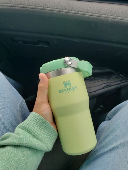 40oz Green Stainless Steel Insulated Tumbler with Straw