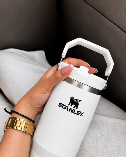 40oz White Stainless Steel Insulated Tumbler with Straw
