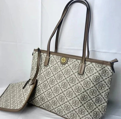 tory burch t monogram tote with og box amp dust bag amp extra pouch 1580