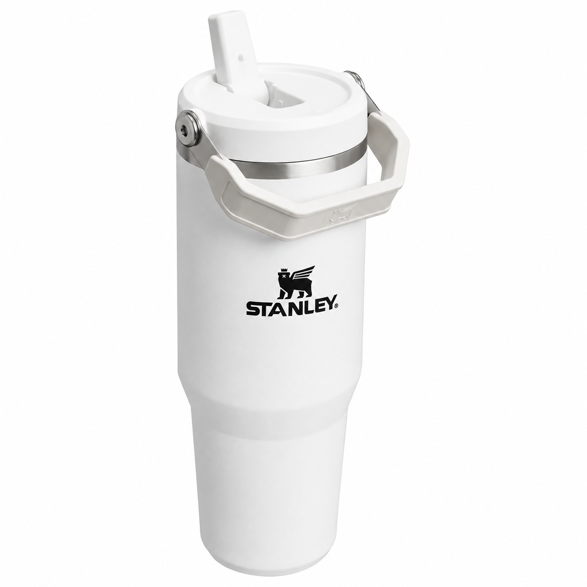40oz White Stainless Steel Insulated Tumbler with Straw