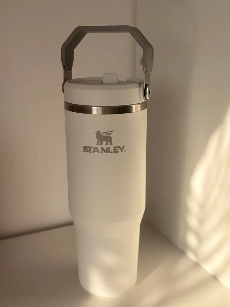40oz Beige Stainless Steel Insulated Tumbler with Straw