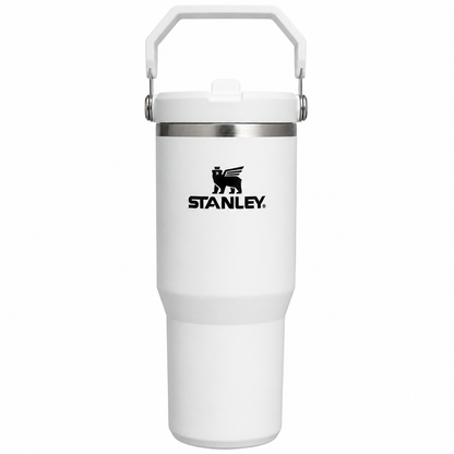 40oz White Stainless Steel Insulated Tumbler with Straw