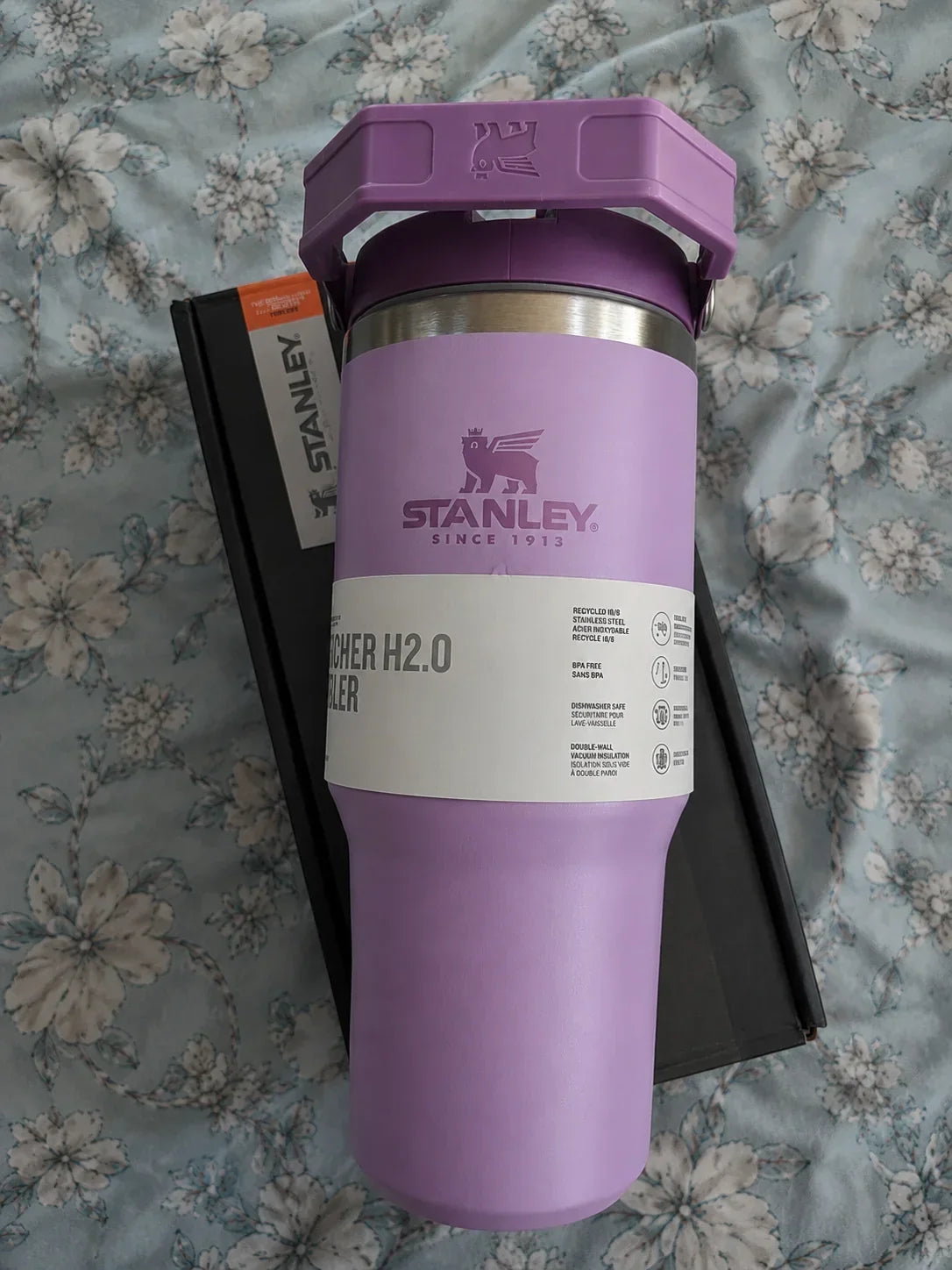40oz Purple Stainless Steel Insulated Tumbler with Straw