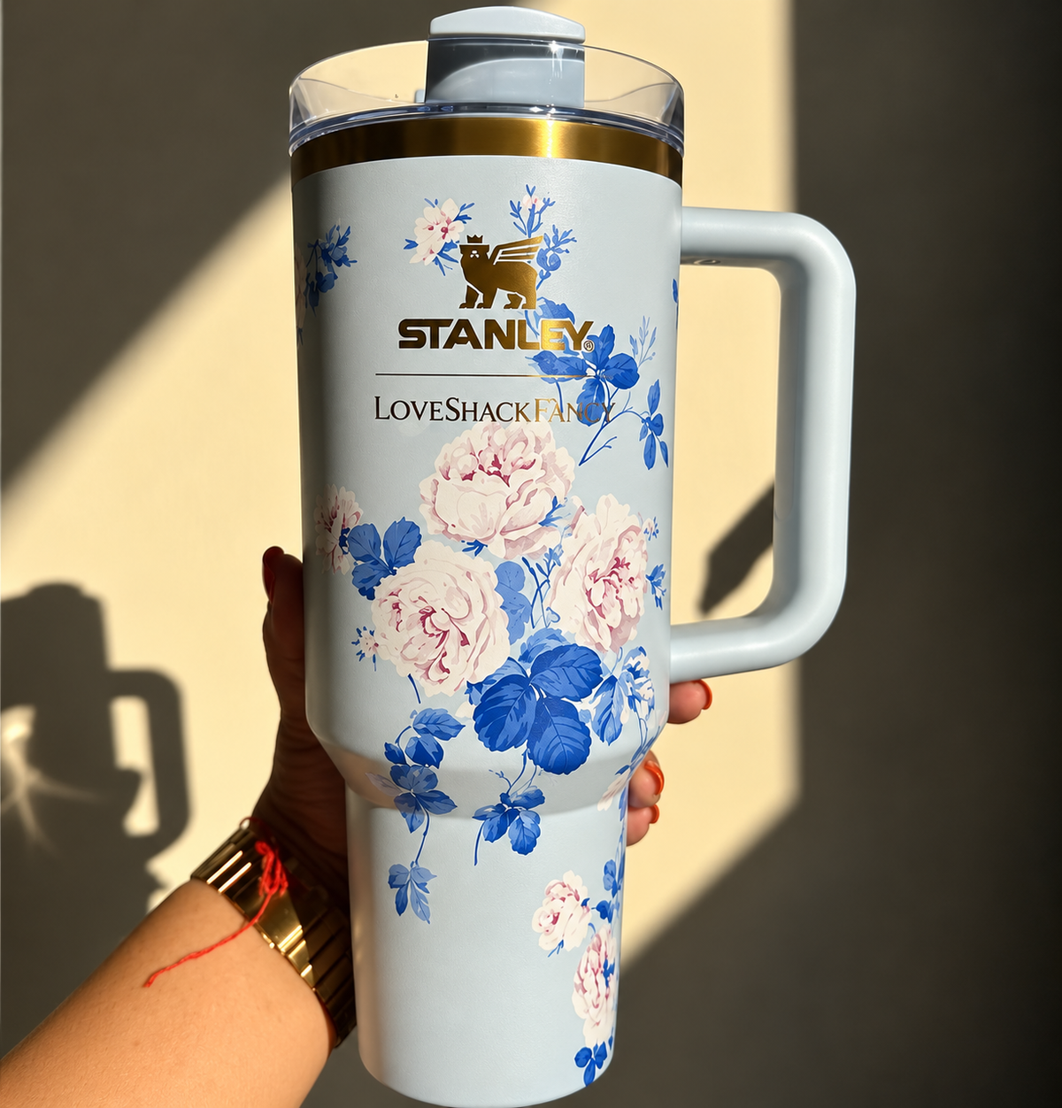 Blue Floral Stainless Steel Insulated Water Bottle – 1.18L