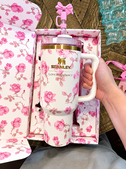 STANLEY White  Floral Stainless Steel Tumbler Gift Set with Gift Box – 40oz / 1.18L