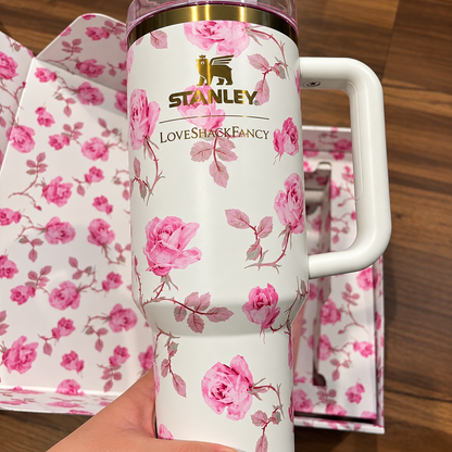 STANLEY White  Floral Stainless Steel Tumbler Gift Set with Gift Box – 40oz / 1.18L