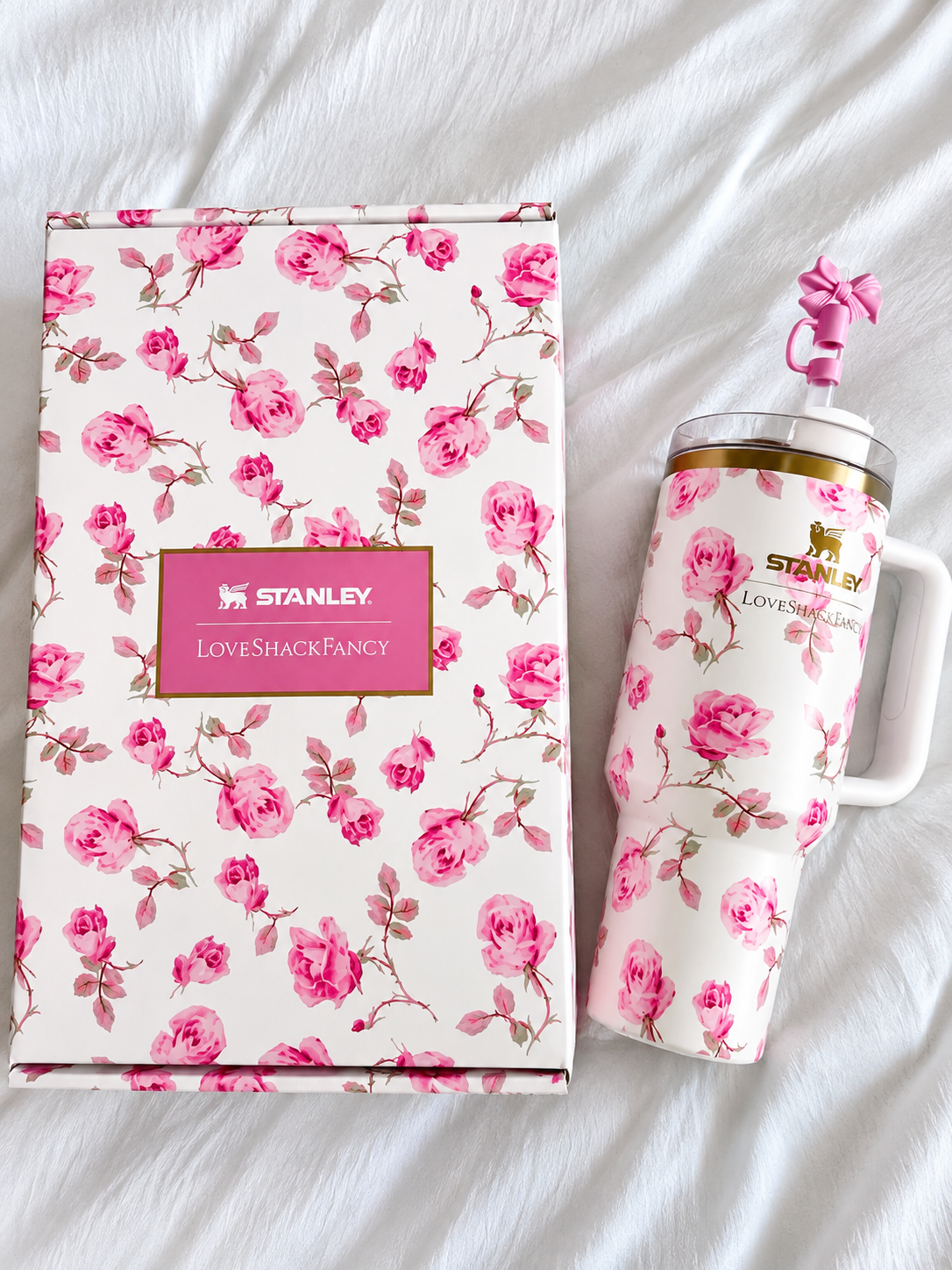 STANLEY White  Floral Stainless Steel Tumbler Gift Set with Gift Box – 40oz / 1.18L
