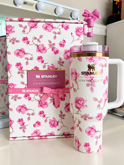 STANLEY White  Floral Stainless Steel Tumbler Gift Set with Gift Box – 40oz / 1.18L
