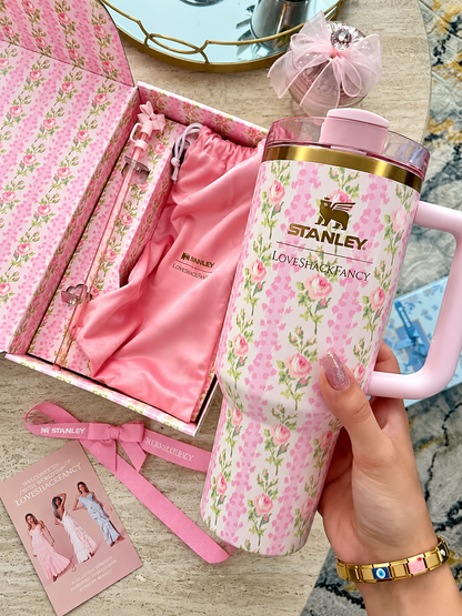 STANLEY Rose Floral Stainless Steel Tumbler Gift Set with Gift Box – 40oz / 1.18L