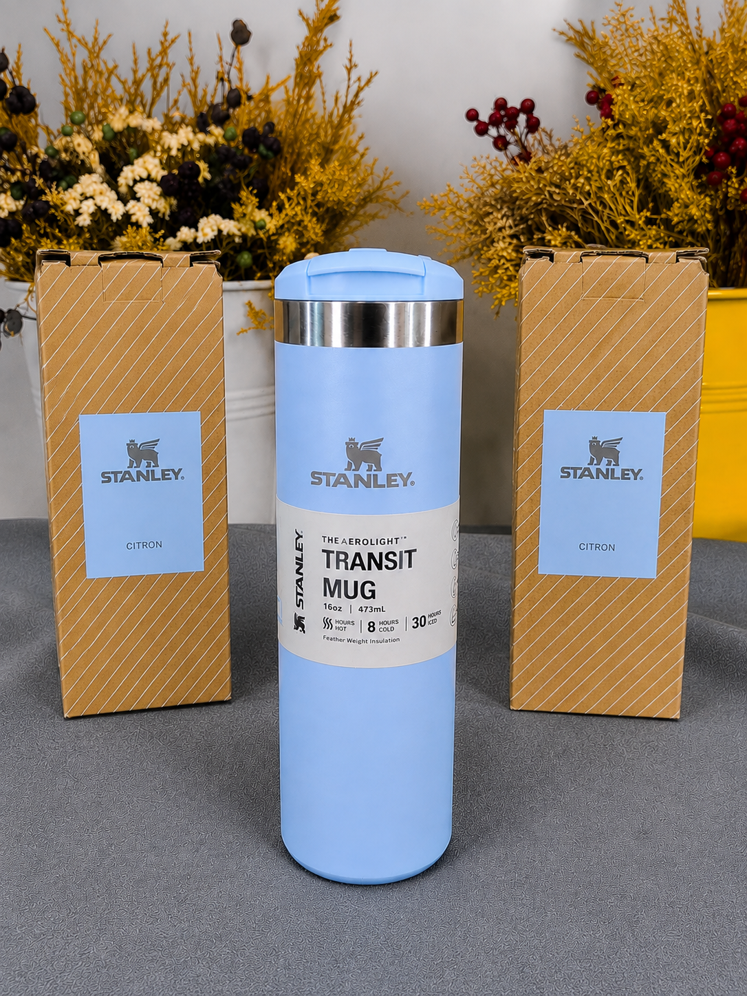 Premium 470ml Stainless Steel Insulated Travel Mug – Blue
