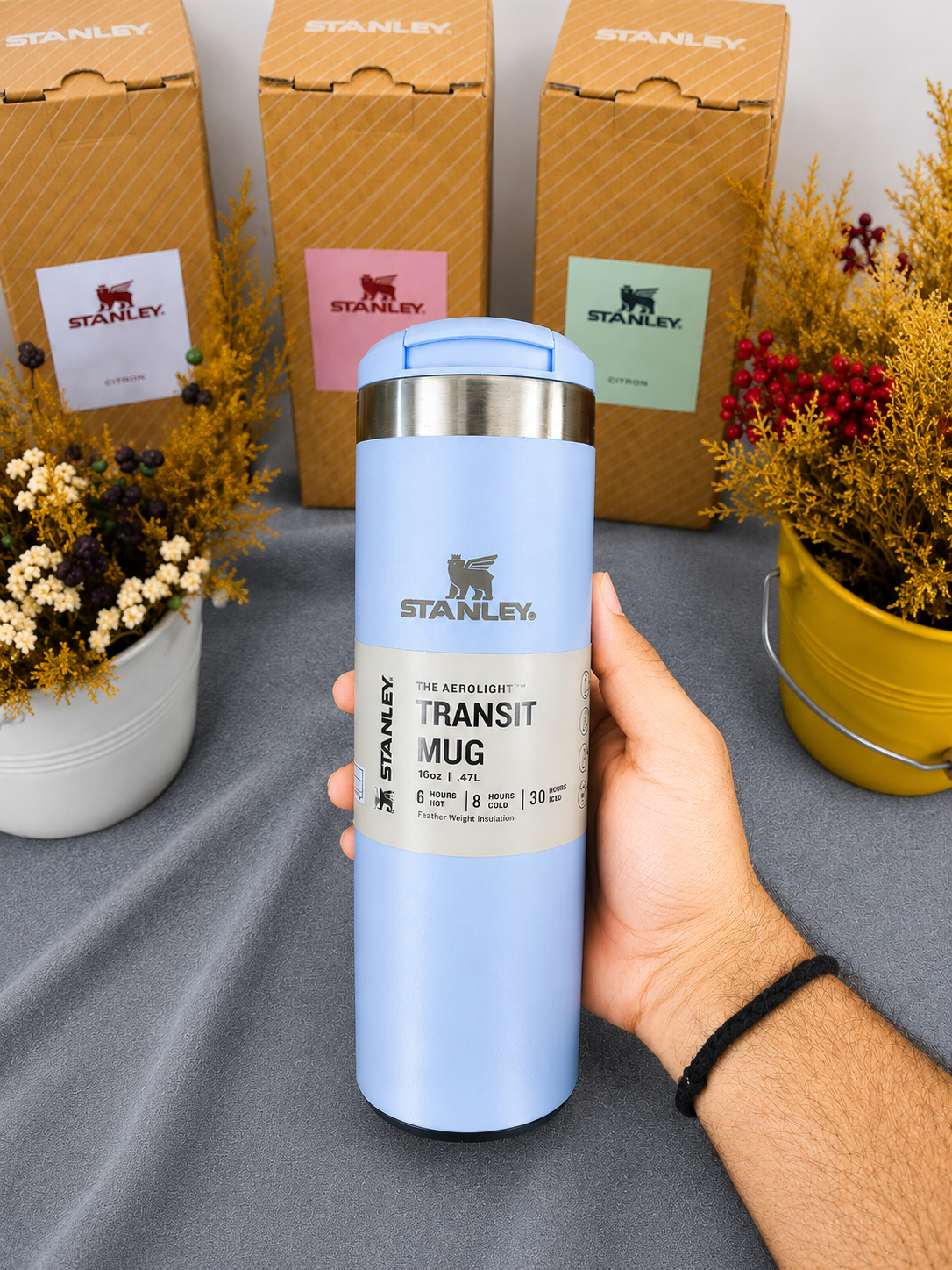 Premium 470ml Stainless Steel Insulated Travel Mug – Blue
