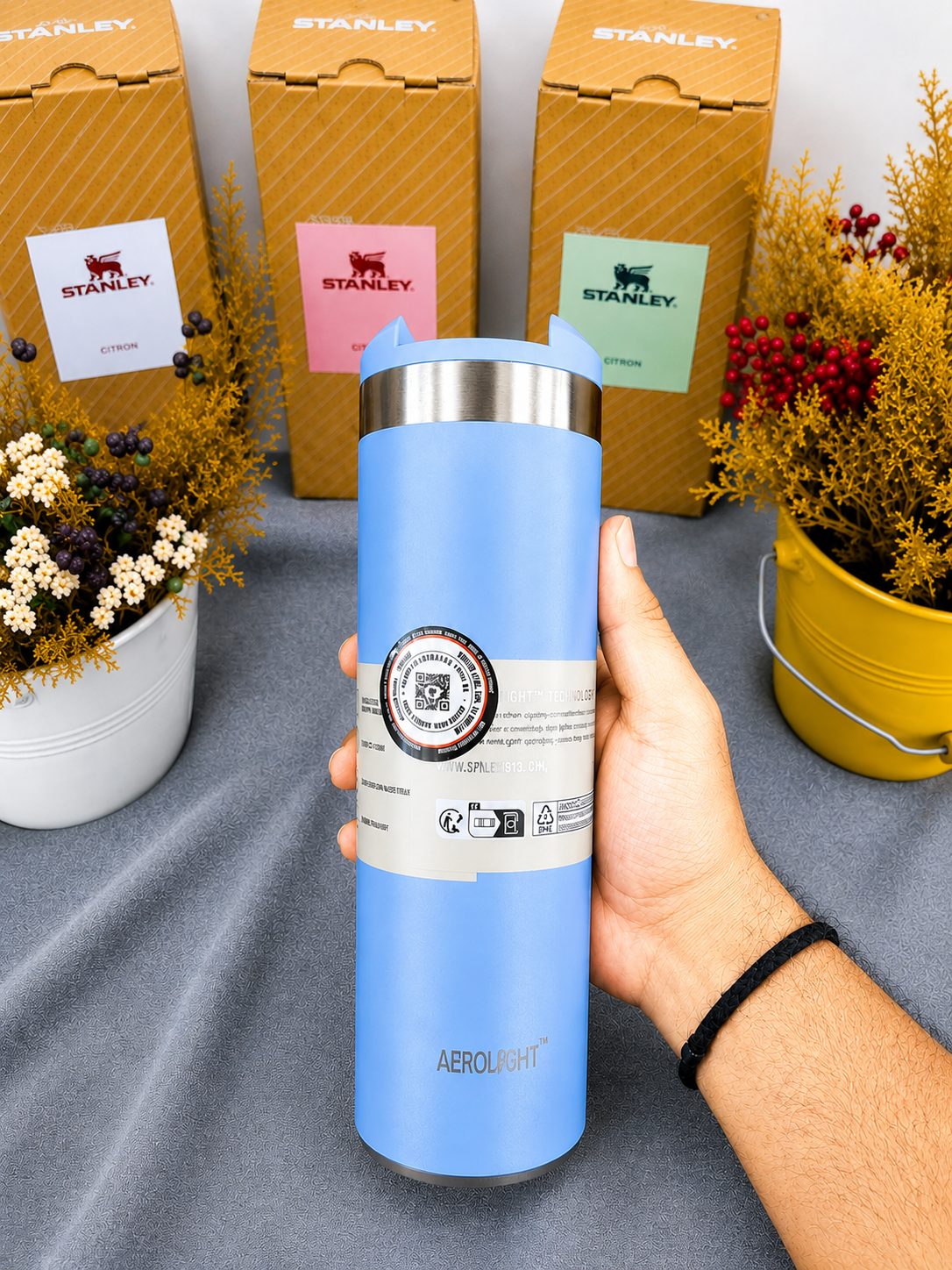 Premium 470ml Stainless Steel Insulated Travel Mug – Blue