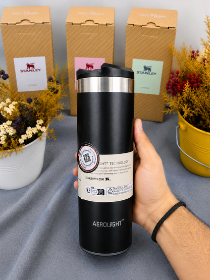 Premium 470ml Stainless Steel Insulated Travel Mug – Black