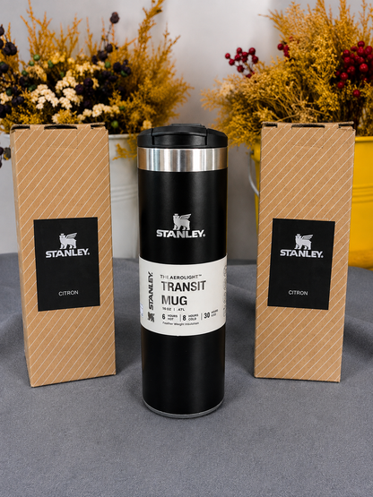 Premium 470ml Stainless Steel Insulated Travel Mug – Black
