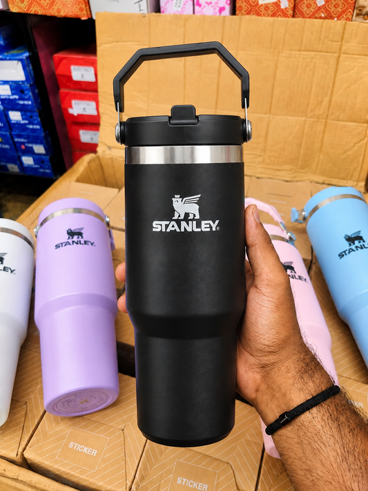 40oz Blak Stainless Steel Insulated Tumbler with Straw