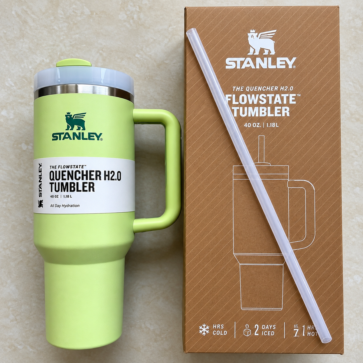 Green Stainless Steel Double-Wall Insulated Reusable Water Bottle