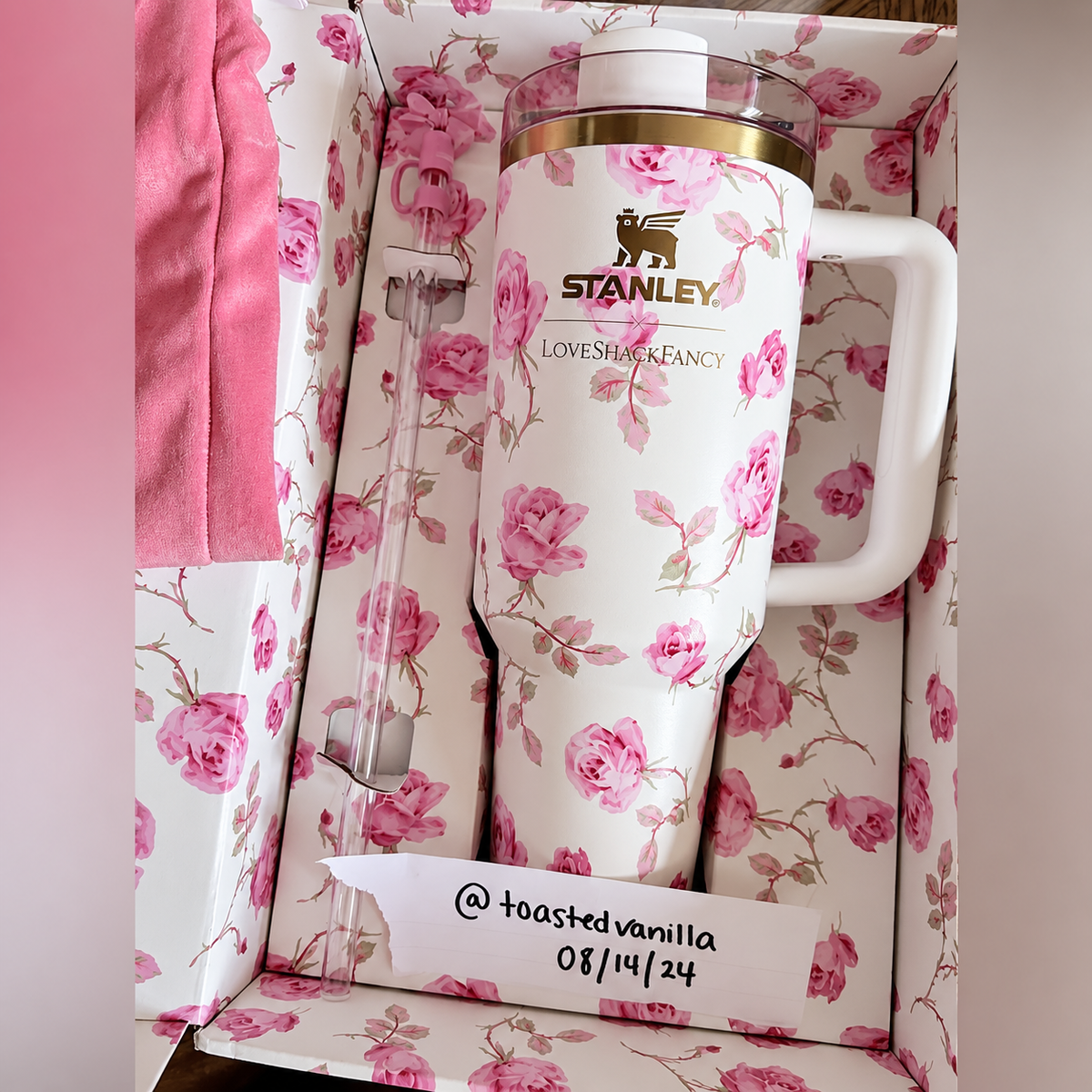White & Rose Floral Stainless Steel Insulated Water Bottle – 1.18L