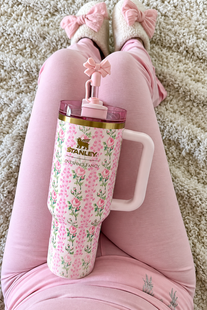Pink Floral Stainless Steel Insulated Water Bottle – 1.18L