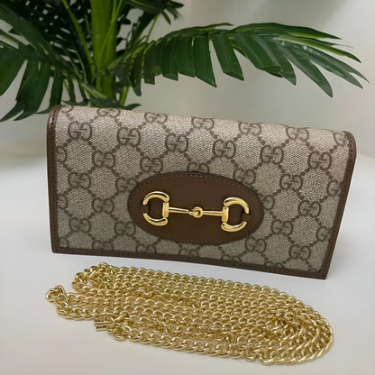 GUCCI HORSEBIT 1955 WALLET WITH CHAIN OG DOUBLE BOX & DUST BAG 621892