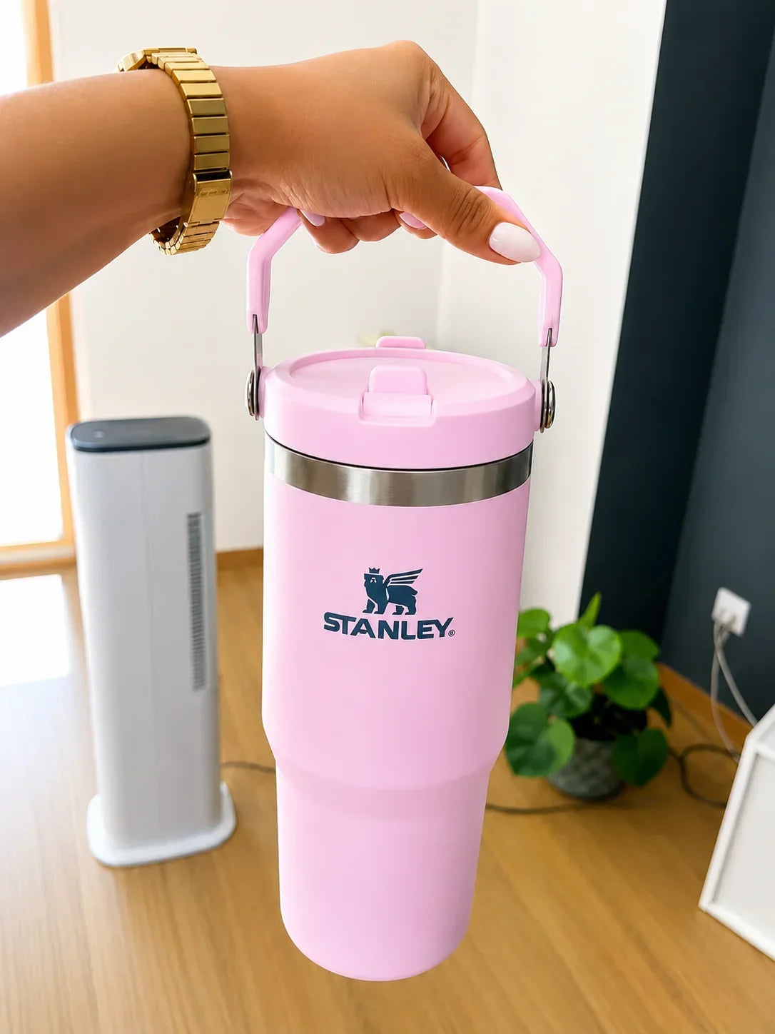 40oz pink Stainless Steel Insulated Tumbler with Straw