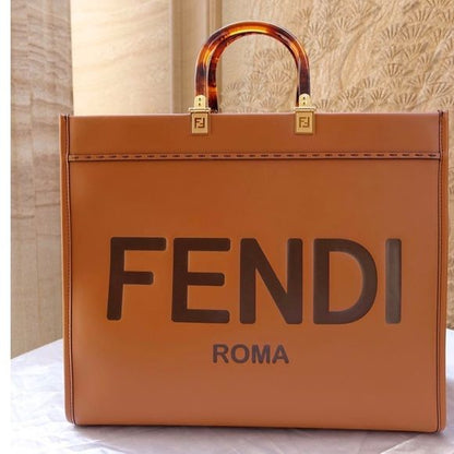 fendi roma plain ladies trendy leather handbag (238) 35 cm big size