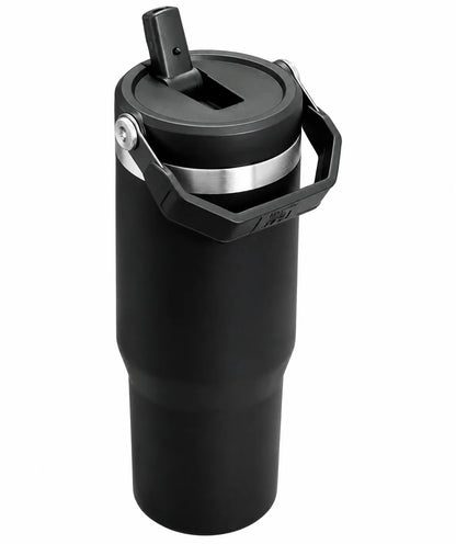 40oz Blak Stainless Steel Insulated Tumbler with Straw